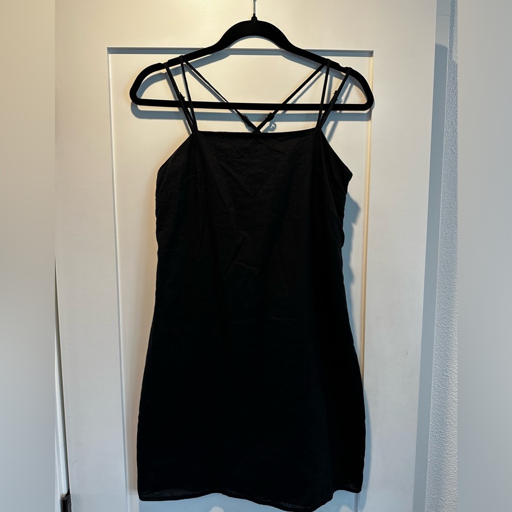 H&M Black Linen Blend Dress